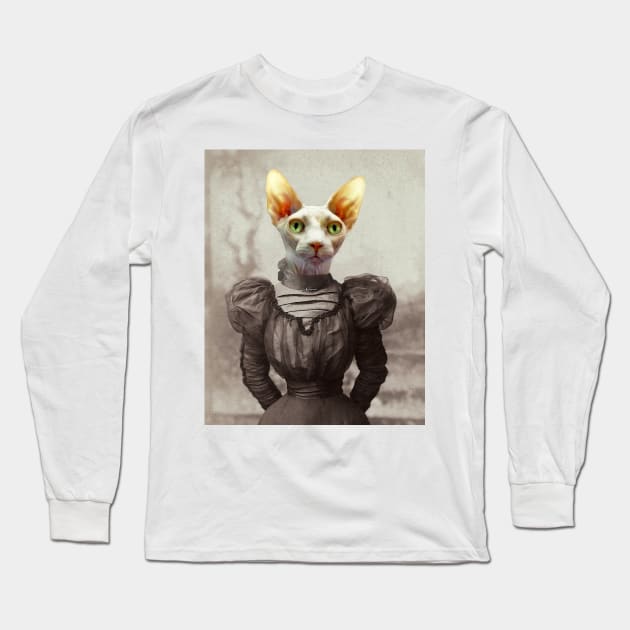 Sepia Copy of Lady of Sphinx Long Sleeve T-Shirt by Loveday101